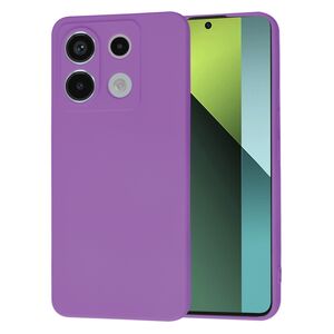Husa pentru  Xiaomi Redmi Note 13 Pro 5G Liquid Silicone, subțire, captusita cu microfibra, anti amprentă, protectie cameră foto, mov