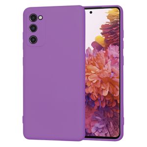 Husa pentru Samsung Galaxy S20 FE Liquid Silicone, subțire, captusita cu microfibra, anti amprentă, protectie cameră foto, mov