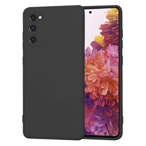 Husa pentru Samsung Galaxy S20 FE Liquid Silicone, subțire, captusita cu microfibra, anti amprentă, protectie cameră foto, negru