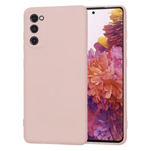 Husa pentru Samsung Galaxy S20 FE Liquid Silicone, subțire, captusita cu microfibra, anti amprentă, protectie cameră foto, roz inchis