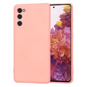 Husa pentru Samsung Galaxy S20 FE Liquid Silicone, subțire, captusita cu microfibra, anti amprentă, protectie cameră foto, roz