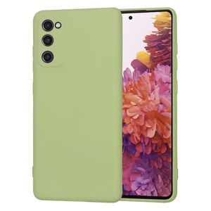 Husa pentru Samsung Galaxy S20 FE Liquid Silicone, subțire, captusita cu microfibra, anti amprentă, protectie cameră foto, verde