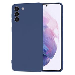 Husa pentru Samsung Galaxy S21+ Plus  Liquid Silicone, subțire, captusita cu microfibra, anti amprentă, protectie cameră foto, albastru