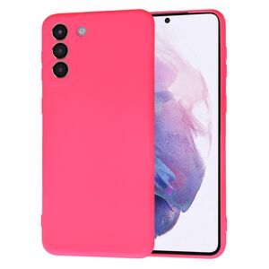 Husa pentru Samsung Galaxy S21+ Plus  Liquid Silicone, subțire, captusita cu microfibra, anti amprentă, protectie cameră foto, fucsia