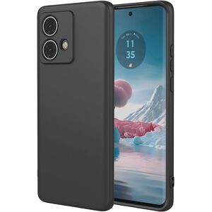 Husa pentru  Motorola Edge 40 NEO Liquid Silicone, subțire, captusita cu microfibra, anti amprentă, protectie cameră foto, negru