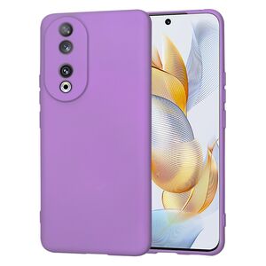 Husa pentru  Honor 90 Liquid Silicone, subțire, captusita cu microfibra, anti amprentă, protectie cameră foto, mov