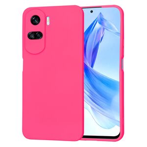 Husa pentru  Honor 90 lite Liquid Silicone, subțire, captusita cu microfibra, anti amprentă, protectie cameră foto, fucsia