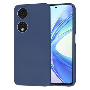 Husa pentru  Honor X7b Liquid Silicone, subțire, captusita cu microfibra, anti amprentă, protectie cameră foto, albastru
