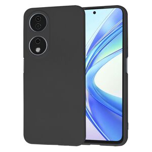 Husa pentru  Honor X7b Liquid Silicone, subțire, captusita cu microfibra, anti amprentă, protectie cameră foto, negru