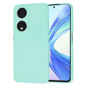 Husa pentru  Honor X7b Liquid Silicone, subțire, captusita cu microfibra, anti amprentă, protectie cameră foto, turcoaz