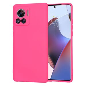 Husa pentru  Motorola Edge 30 Ultra Liquid Silicone, subțire, captusita cu microfibra, anti amprentă, protectie cameră foto, fucsia