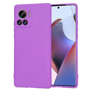 Husa pentru  Motorola Edge 30 Ultra Liquid Silicone, subțire, captusita cu microfibra, anti amprentă, protectie cameră foto, mov