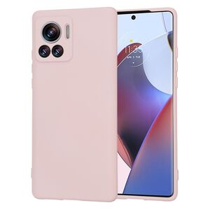 Husa pentru  Motorola Edge 30 Ultra Liquid Silicone, subțire, captusita cu microfibra, anti amprentă, protectie cameră foto, roz inchis