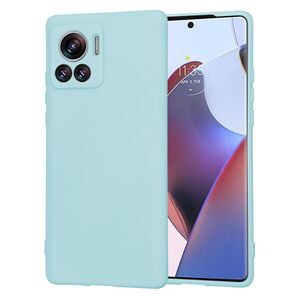 Husa pentru  Motorola Edge 30 Ultra Liquid Silicone, subțire, captusita cu microfibra, anti amprentă, protectie cameră foto, turcoaz