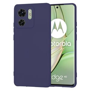 Husa pentru  Motorola Edge 40 Liquid Silicone, subțire, captusita cu microfibra, anti amprentă, protectie cameră foto, albastru