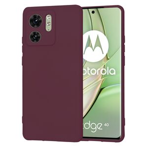 Husa pentru  Motorola Edge 40 Liquid Silicone, subțire, captusita cu microfibra, anti amprentă, protectie cameră foto, bordeaux
