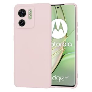 Husa pentru  Motorola Edge 40 Liquid Silicone, subțire, captusita cu microfibra, anti amprentă, protectie cameră foto, roz inchis