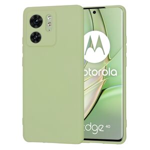 Husa pentru  Motorola Edge 40 Liquid Silicone, subțire, captusita cu microfibra, anti amprentă, protectie cameră foto, verde