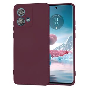 Husa pentru  Motorola Edge 40 NEO Liquid Silicone, subțire, captusita cu microfibra, anti amprentă, protectie cameră foto, bordeaux