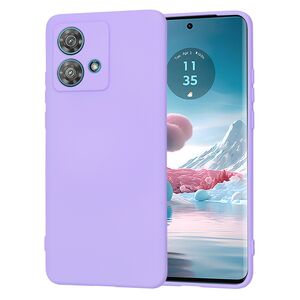 Husa pentru  Motorola Edge 40 NEO Liquid Silicone, subțire, captusita cu microfibra, anti amprentă, protectie cameră foto, lavanda