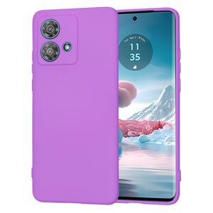 Husa pentru  Motorola Edge 40 NEO Liquid Silicone, subțire, captusita cu microfibra, anti amprentă, protectie cameră foto, mov