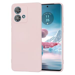 Husa pentru  Motorola Edge 40 NEO Liquid Silicone, subțire, captusita cu microfibra, anti amprentă, protectie cameră foto, roz inchis