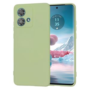 Husa pentru  Motorola Edge 40 NEO Liquid Silicone, subțire, captusita cu microfibra, anti amprentă, protectie cameră foto, verde