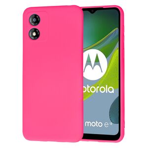 Husa pentru  Motorola Moto E13 Liquid Silicone, subțire, captusita cu microfibra, anti amprentă, protectie cameră foto, fucsia