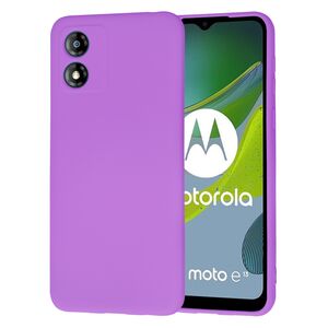 Husa pentru  Motorola Moto E13 Liquid Silicone, subțire, captusita cu microfibra, anti amprentă, protectie cameră foto, mov