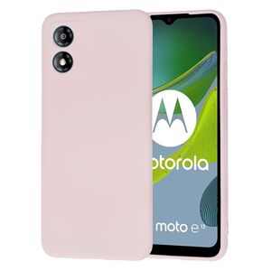 Husa pentru  Motorola Moto E13 Liquid Silicone, subțire, captusita cu microfibra, anti amprentă, protectie cameră foto, roz inchis