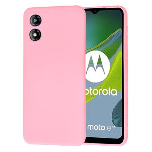 Husa pentru  Motorola Moto E13 Liquid Silicone, subțire, captusita cu microfibra, anti amprentă, protectie cameră foto, roz