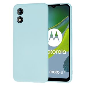 Husa pentru  Motorola Moto E13 Liquid Silicone, subțire, captusita cu microfibra, anti amprentă, protectie cameră foto, turcoaz