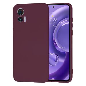 Husa pentru  Motorola Moto Edge 30 NEO Liquid Silicone, subțire, captusita cu microfibra, anti amprentă, protectie cameră foto, bordeaux