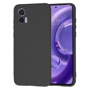 Husa pentru  Motorola Moto Edge 30 NEO Liquid Silicone, subțire, captusita cu microfibra, anti amprentă, protectie cameră foto, negru