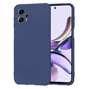 Husa pentru  Motorola Moto G13 Liquid Silicone, subțire, captusita cu microfibra, anti amprentă, protectie cameră foto, albastru