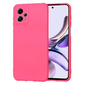Husa pentru  Motorola Moto G13 Liquid Silicone, subțire, captusita cu microfibra, anti amprentă, protectie cameră foto, fucsia
