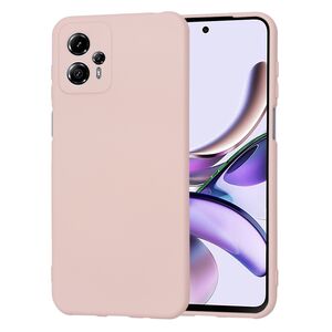 Husa pentru  Motorola Moto G13 Liquid Silicone, subțire, captusita cu microfibra, anti amprentă, protectie cameră foto, roz inchis