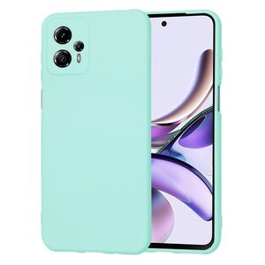 Husa pentru  Motorola Moto G13 Liquid Silicone, subțire, captusita cu microfibra, anti amprentă, protectie cameră foto, turcoaz