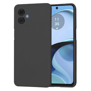 Husa pentru  Motorola Moto G14 Liquid Silicone, subțire, captusita cu microfibra, anti amprentă, protectie cameră foto, negru