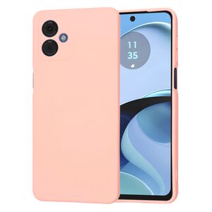 Husa pentru  Motorola Moto G14 Liquid Silicone, subțire, captusita cu microfibra, anti amprentă, protectie cameră foto, roz