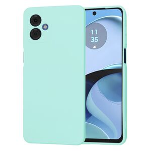 Husa pentru  Motorola Moto G14 Liquid Silicone, subțire, captusita cu microfibra, anti amprentă, protectie cameră foto, turcoaz