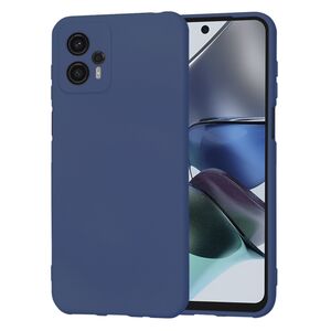 Husa pentru  Motorola Moto G23 Liquid Silicone, subțire, captusita cu microfibra, anti amprentă, protectie cameră foto, albastru