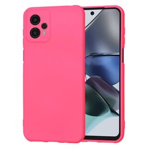 Husa pentru  Motorola Moto G23 Liquid Silicone, subțire, captusita cu microfibra, anti amprentă, protectie cameră foto, fucsia