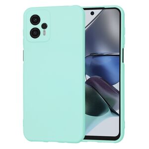 Husa pentru  Motorola Moto G23 Liquid Silicone, subțire, captusita cu microfibra, anti amprentă, protectie cameră foto, turcoaz