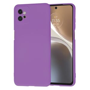 Husa pentru  Motorola Moto G32 Liquid Silicone, subțire, captusita cu microfibra, anti amprentă, protectie cameră foto, mov