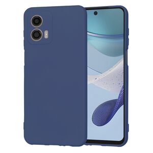 Husa pentru  Motorola Moto G53 Liquid Silicone, subțire, captusita cu microfibra, anti amprentă, protectie cameră foto, albastru