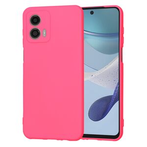 Husa pentru  Motorola Moto G53 Liquid Silicone, subțire, captusita cu microfibra, anti amprentă, protectie cameră foto, fucsia