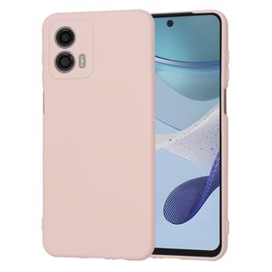 Husa pentru  Motorola Moto G53 Liquid Silicone, subțire, captusita cu microfibra, anti amprentă, protectie cameră foto, roz inchis