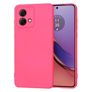 Husa pentru  Motorola Moto G84 Liquid Silicone, subțire, captusita cu microfibra, anti amprentă, protectie cameră foto, fucsia