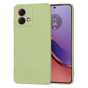 Husa pentru  Motorola Moto G84 Liquid Silicone, subțire, captusita cu microfibra, anti amprentă, protectie cameră foto, verde